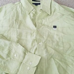 Green linen shirt